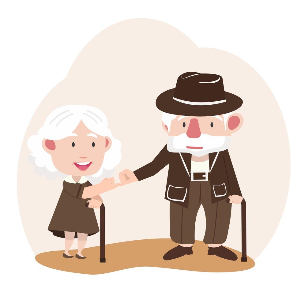 Senior citizen couple making a pinky promise vector