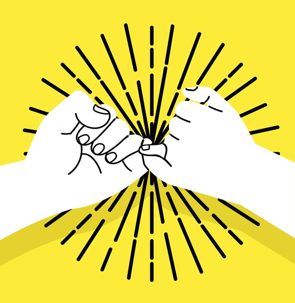 pinky promise hand gesture vector