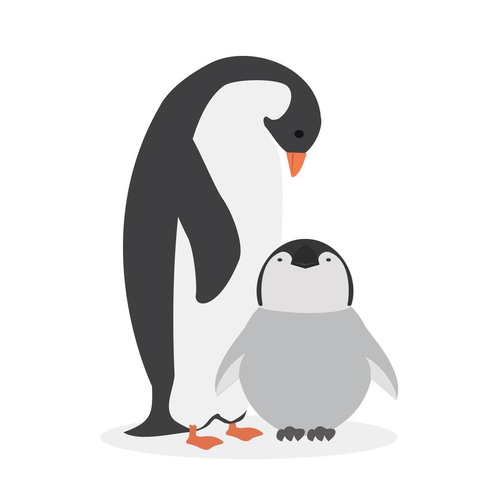 pingüino feliz con vector de pollito