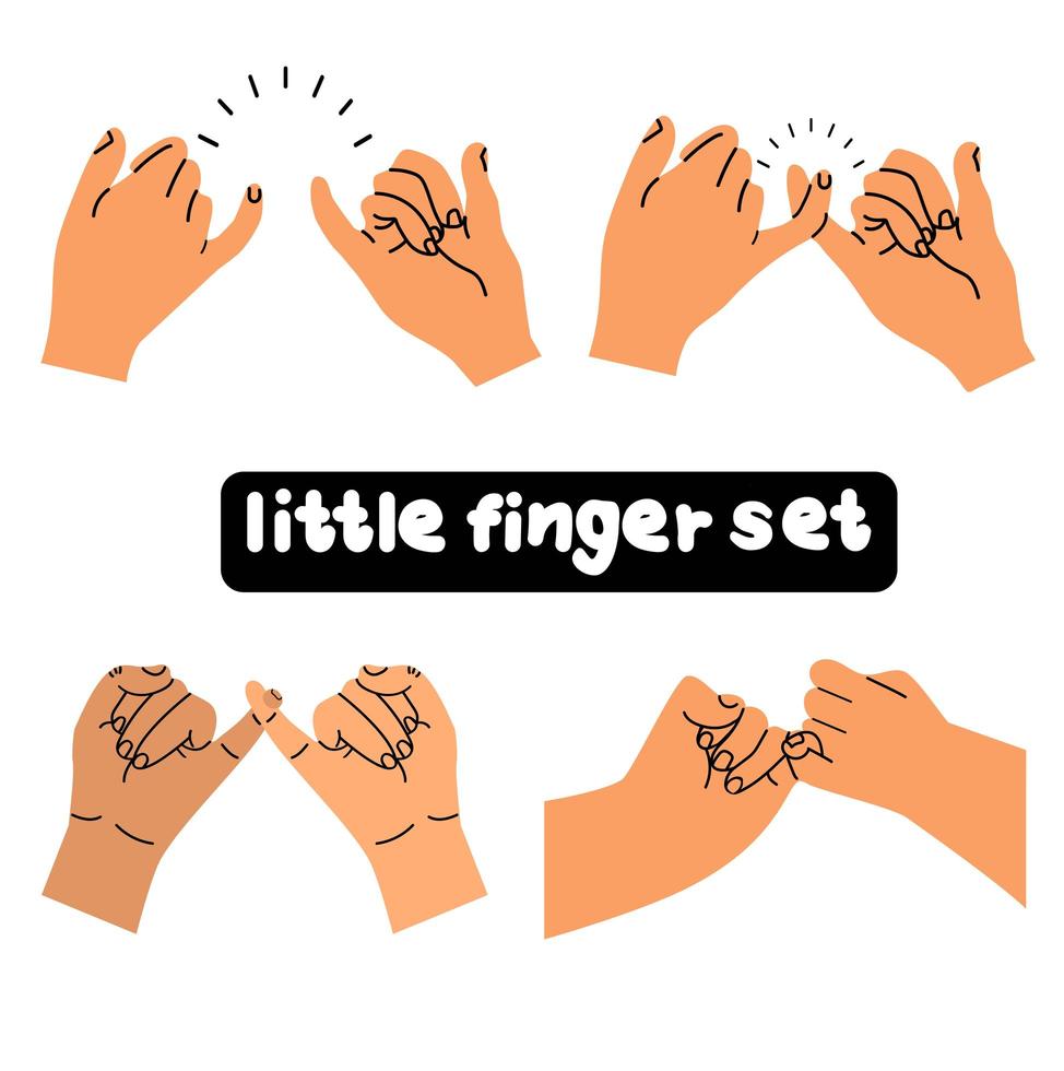 little finger making promise set vector