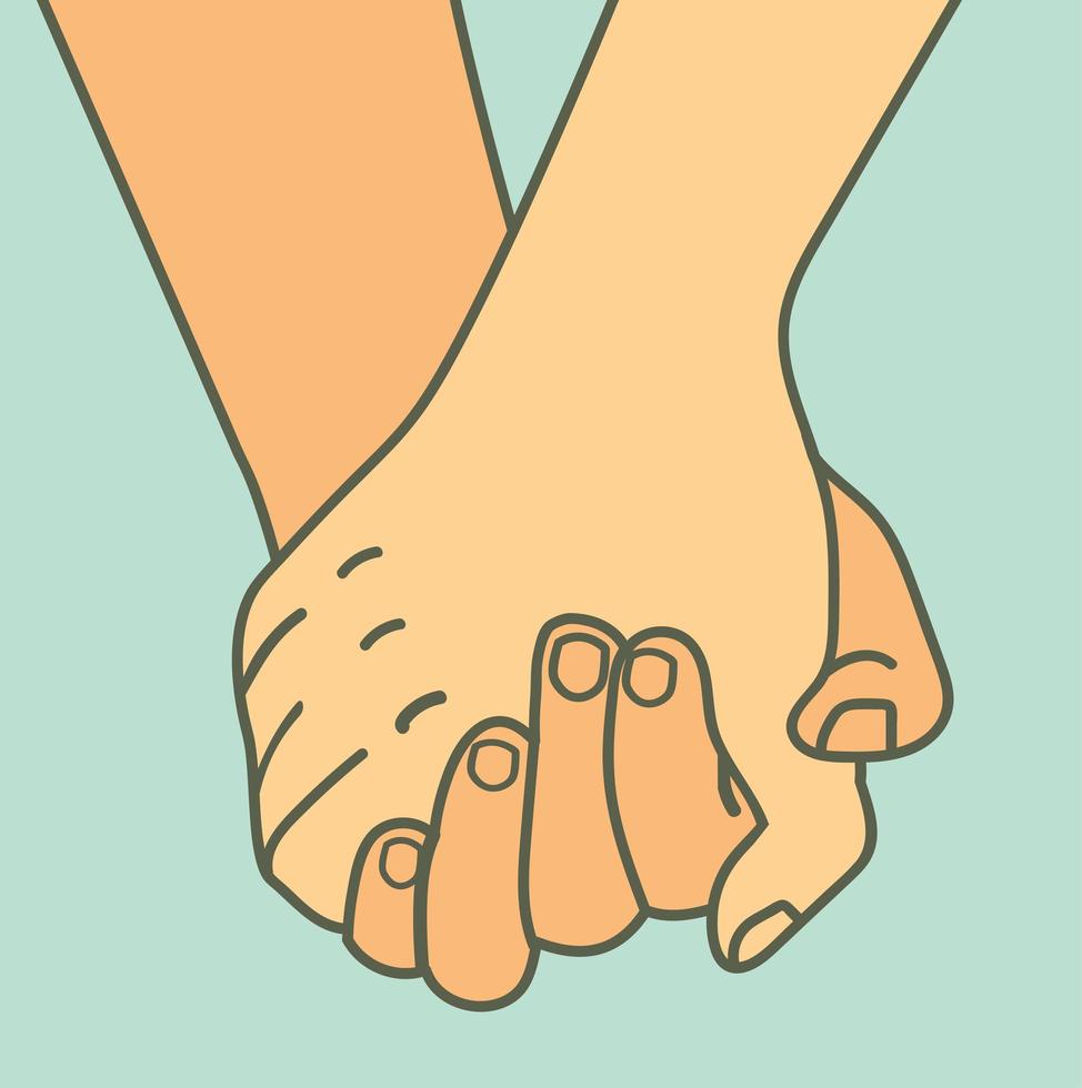 couple holding hands vector