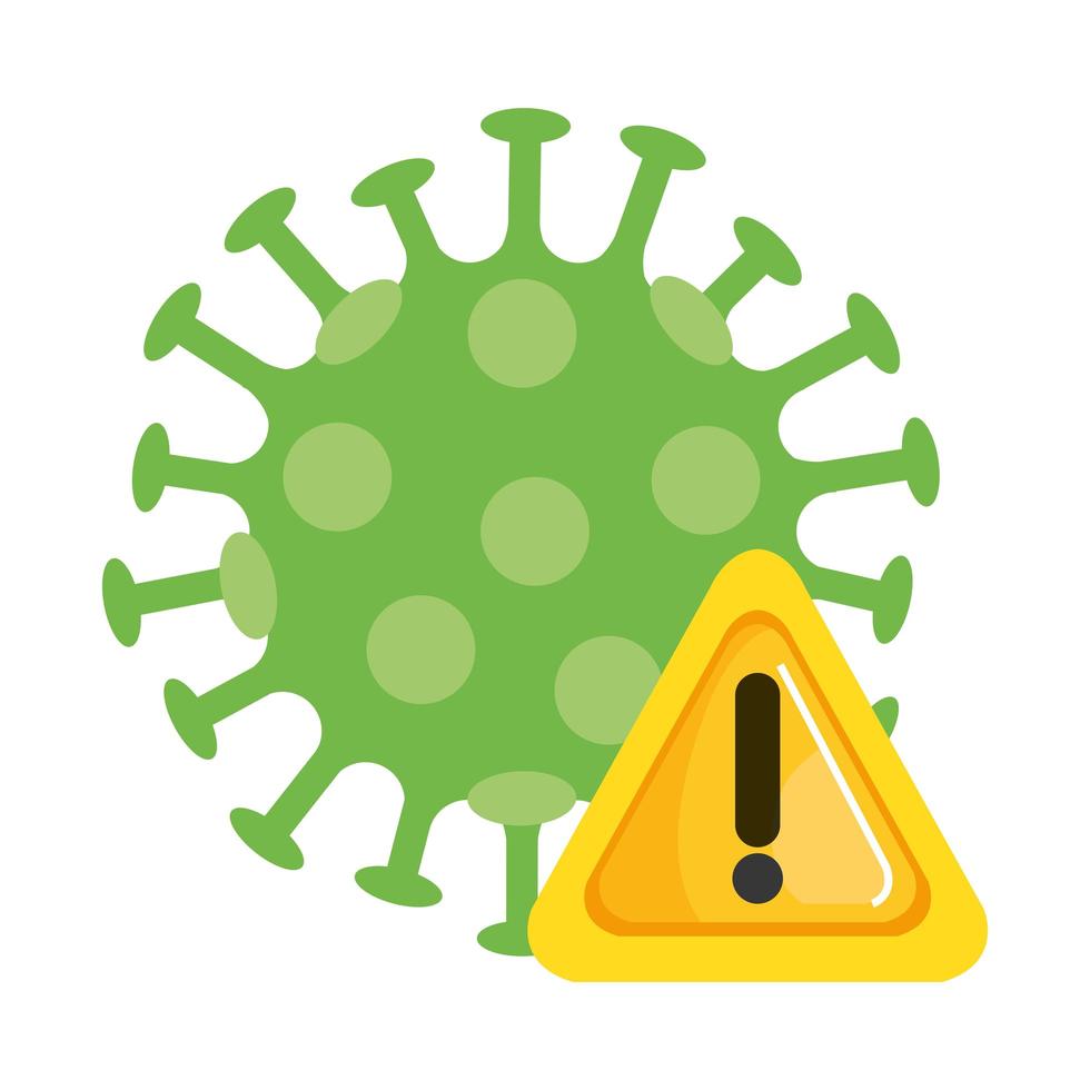 particle of covid 19 with signal alert isolated icon vector