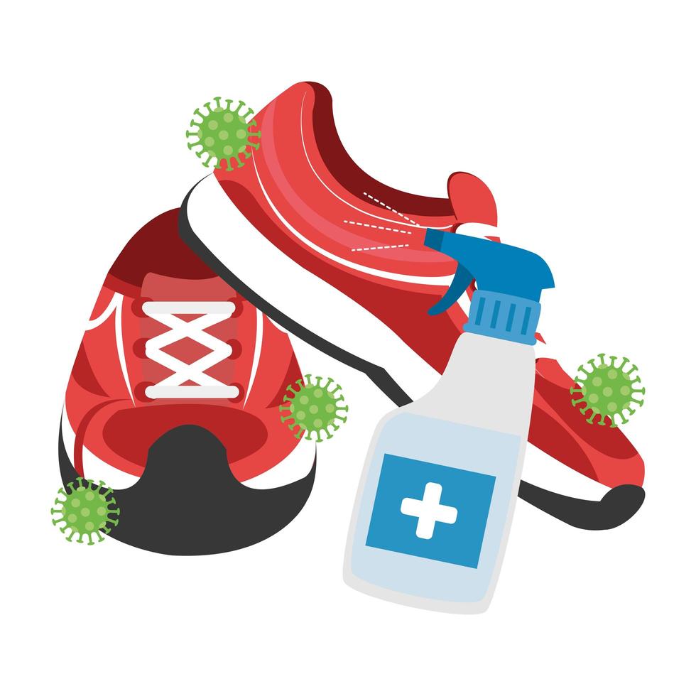 bottle spray sanitizer with tennis isolated icon vector