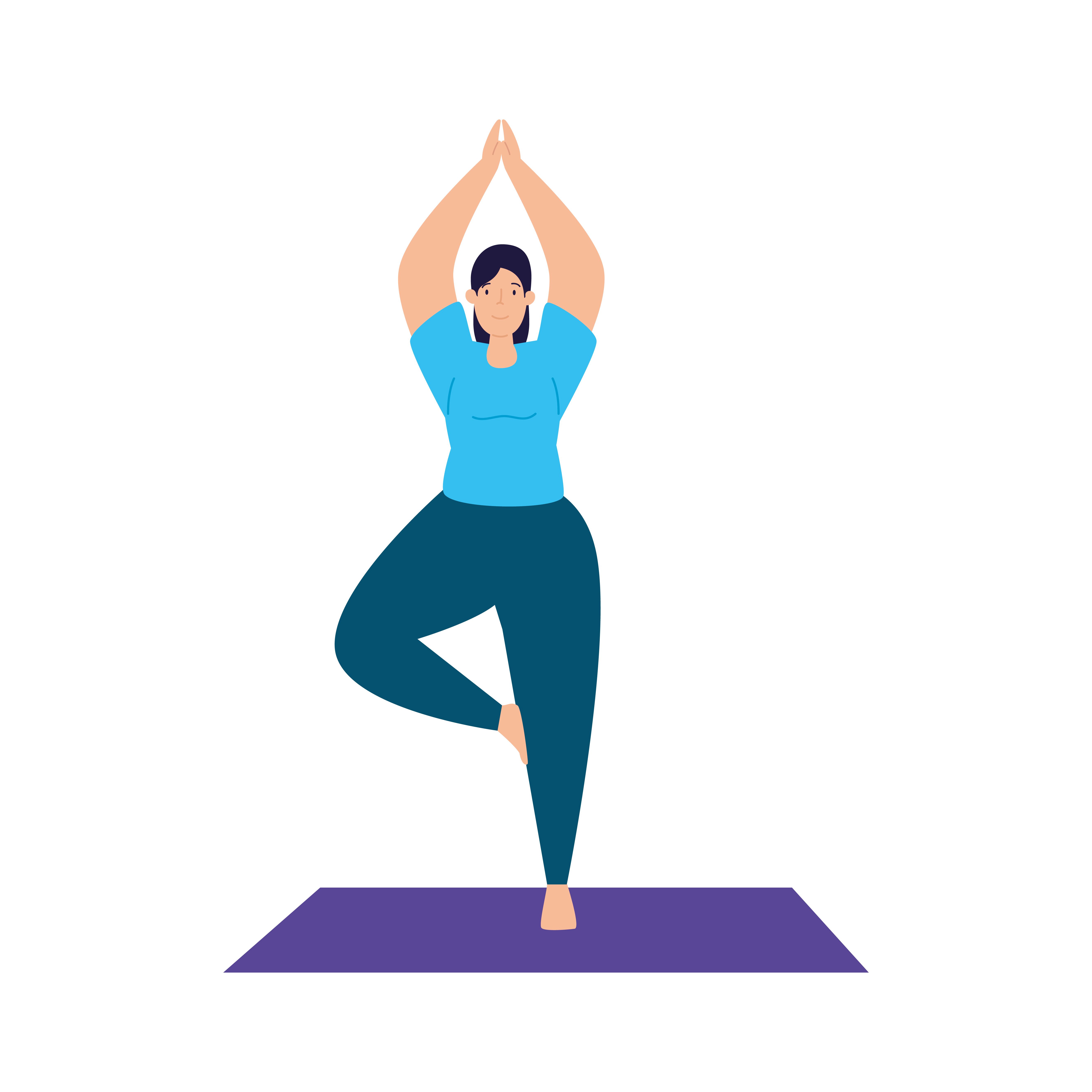 woman practicing yoga exercise, healthy lifestyle 1883422 Vector Art at ...