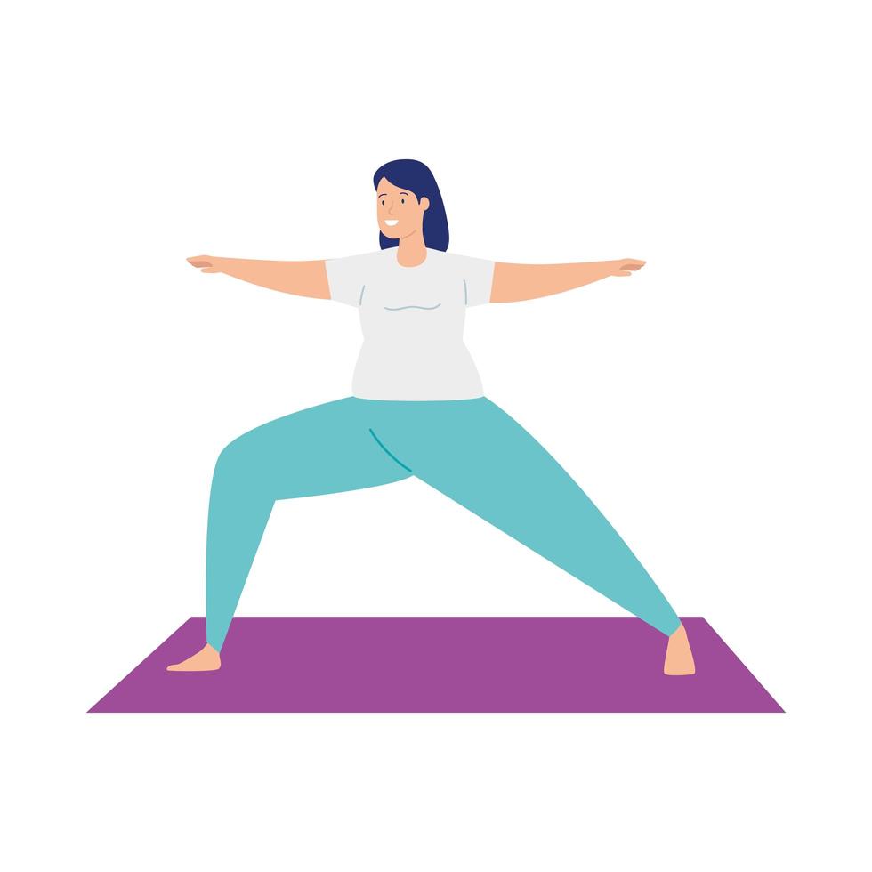 woman practicing yoga exercise, healthy lifestyle vector