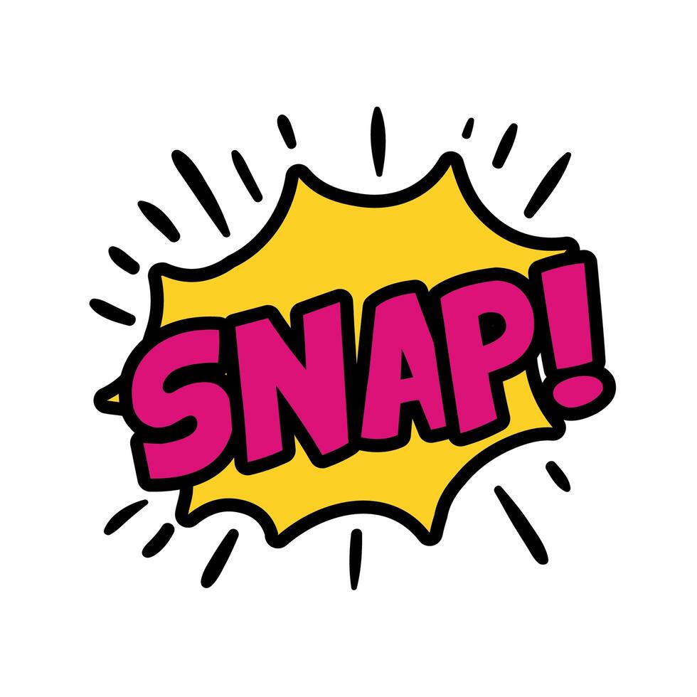 expression cloud with snap word, pop art flat style vector