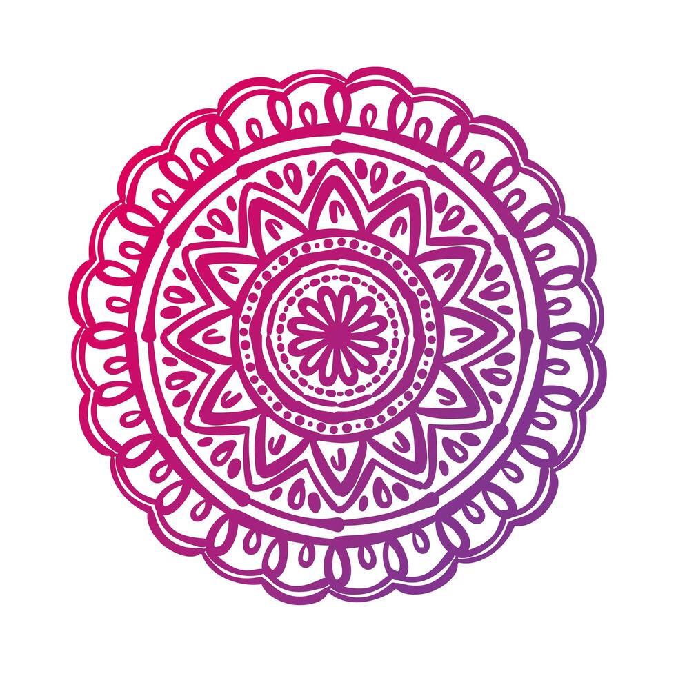 pink circular mandala floral silhouette style icon vector