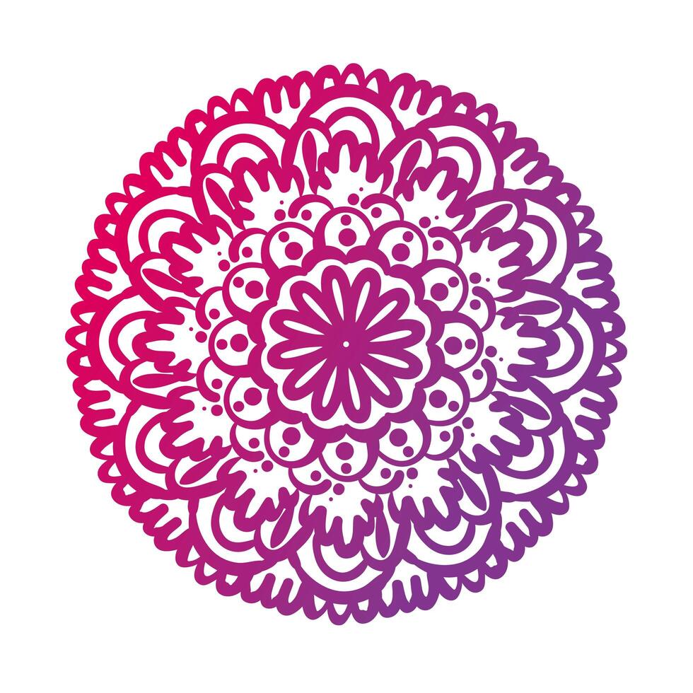 pink circular mandala floral silhouette style icon vector