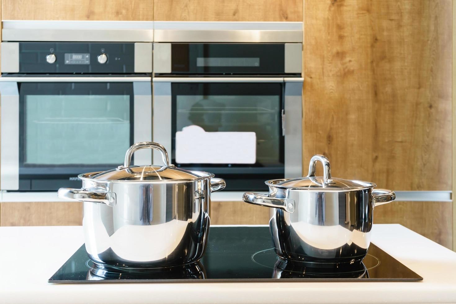 Pots on a stove photo