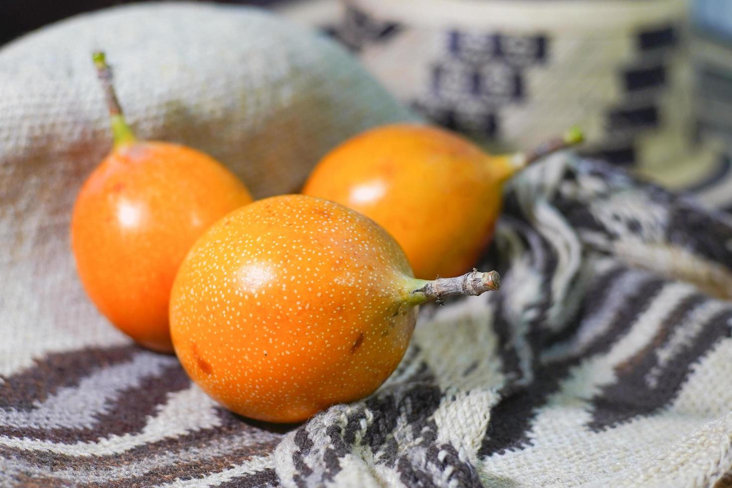 Granadilla, fruit on top of tissue photo