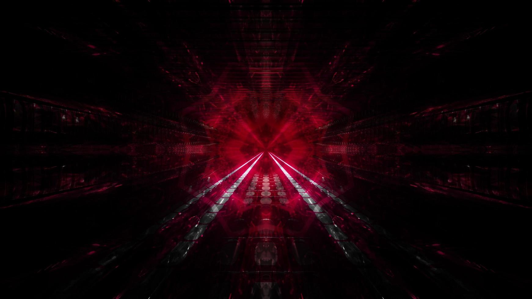 Red Dark tunnel dream vision 3d illustation background wallpaper art design photo