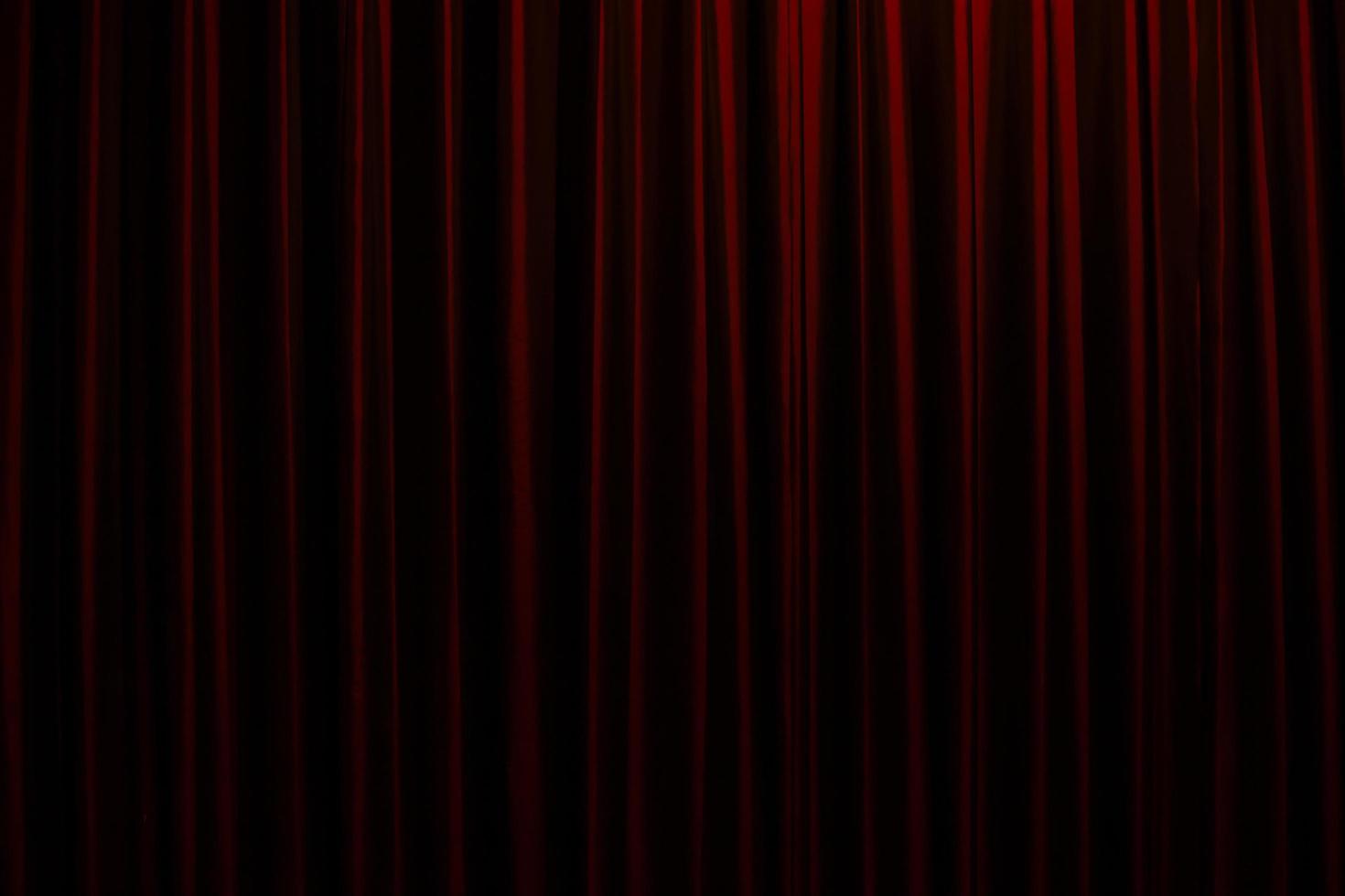 Red curtain on the theater. photo