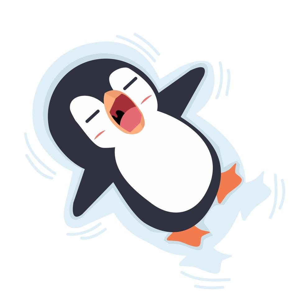 Little penguin floating vector