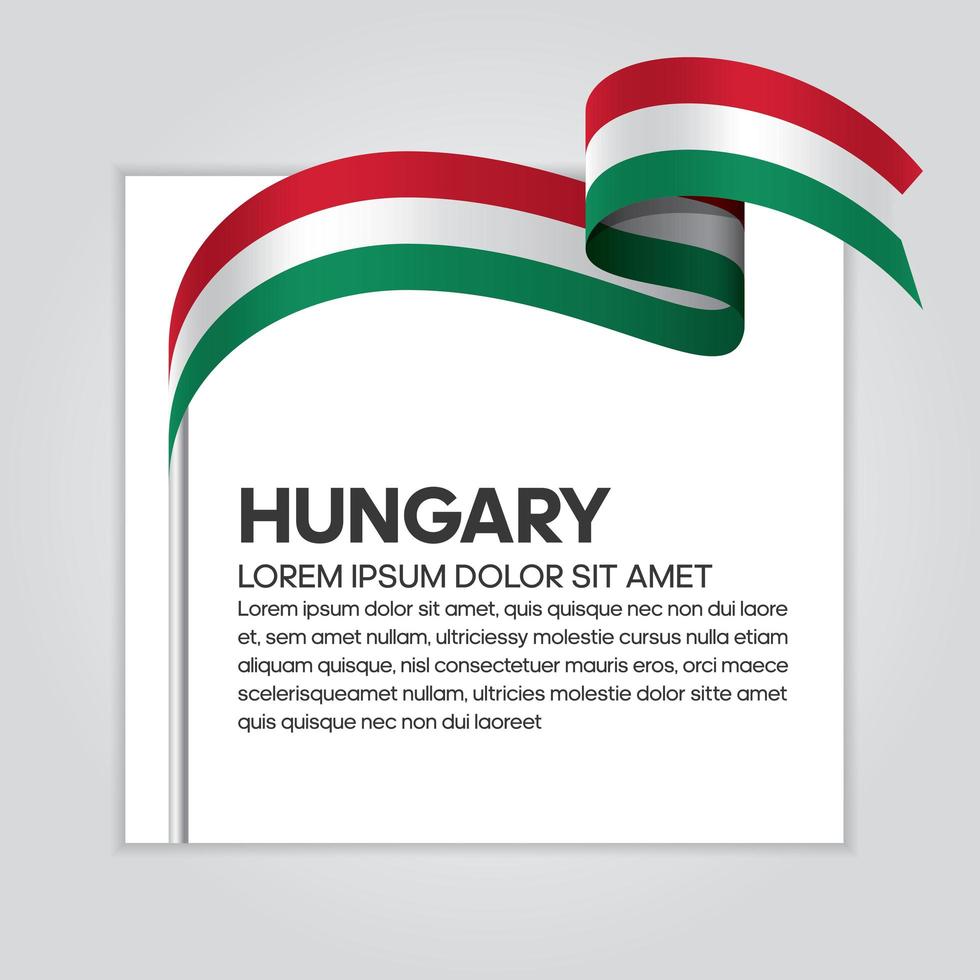 Hungary abstract wave flag ribbon vector