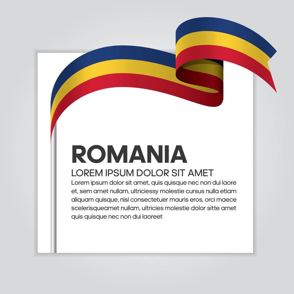 cinta de bandera de onda abstracta de rumania vector