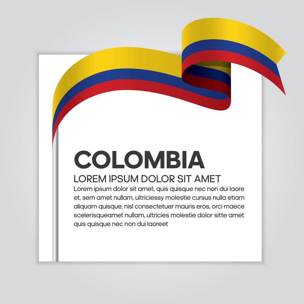 Colombia abstract wave flag ribbon vector