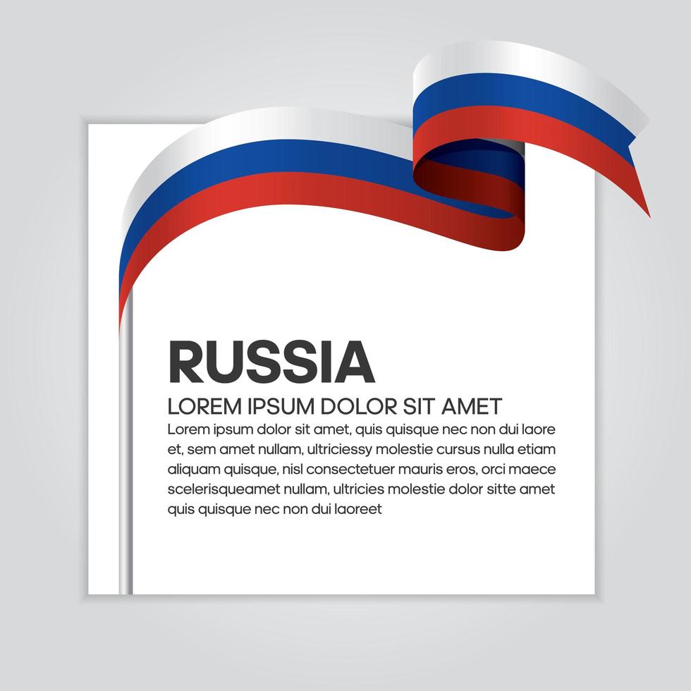 Russia abstract wave flag ribbon vector