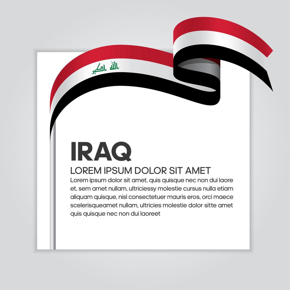 Iraq abstract wave flag ribbon vector