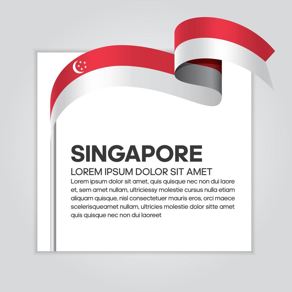 Singapore abstract wave flag ribbon vector