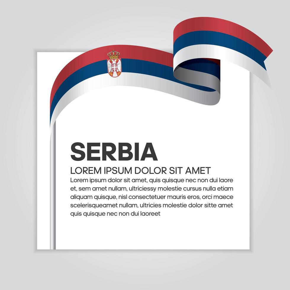 Serbia abstract wave flag ribbon vector