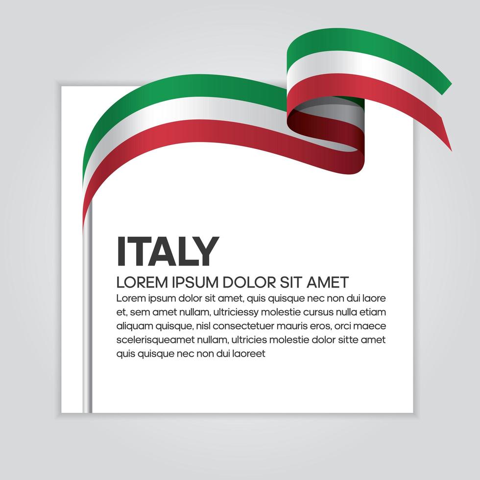 Italia abstract wave flag ribbon vector