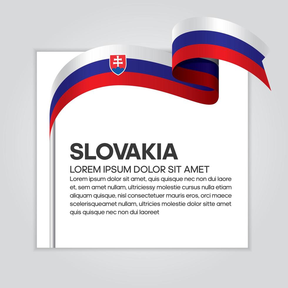 Slovakia abstract wave flag ribbon vector