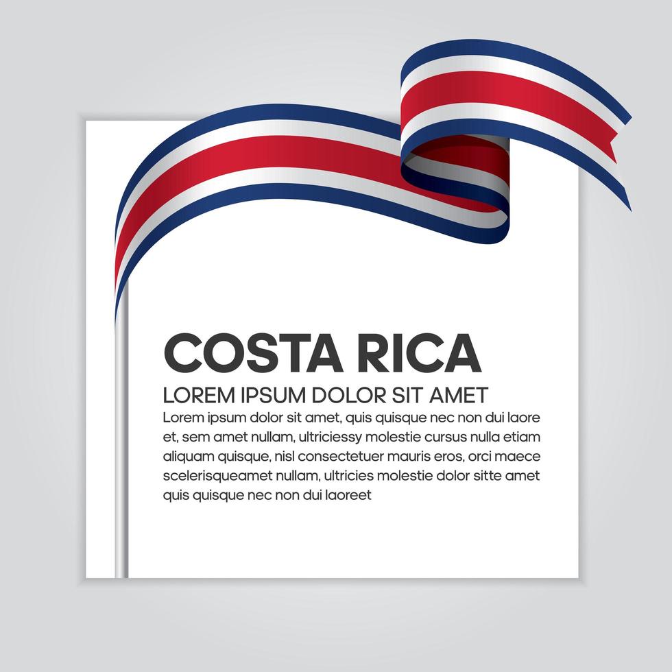 Costa Rica abstract wave flag ribbon vector
