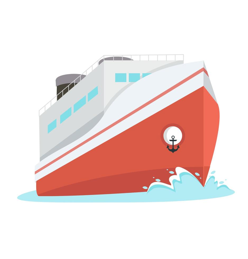 vector de ilustración de estilo de dibujos animados de crucero de barco