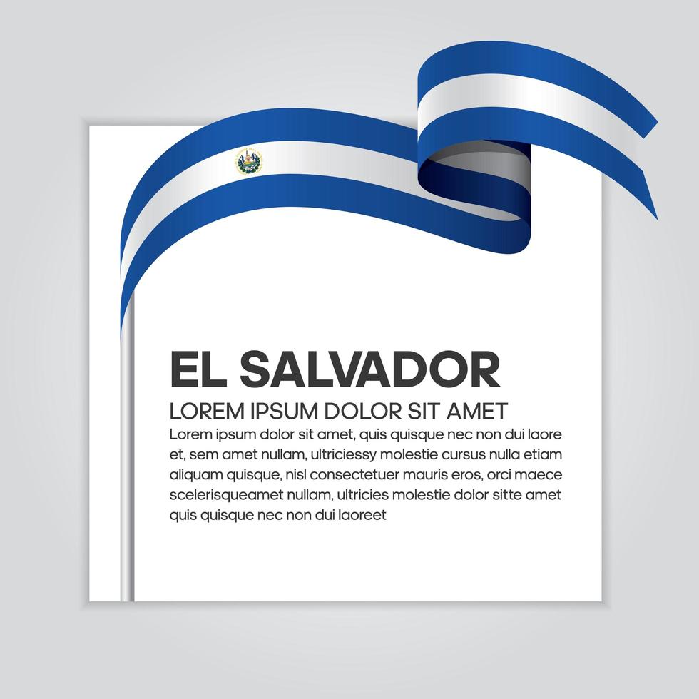 El Salvador abstract wave flag ribbon vector