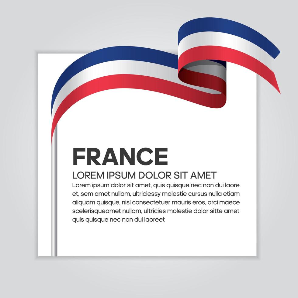 France abstract wave flag ribbon vector