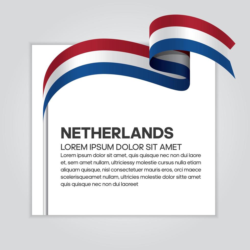 Netherlands abstract wave flag ribbon vector