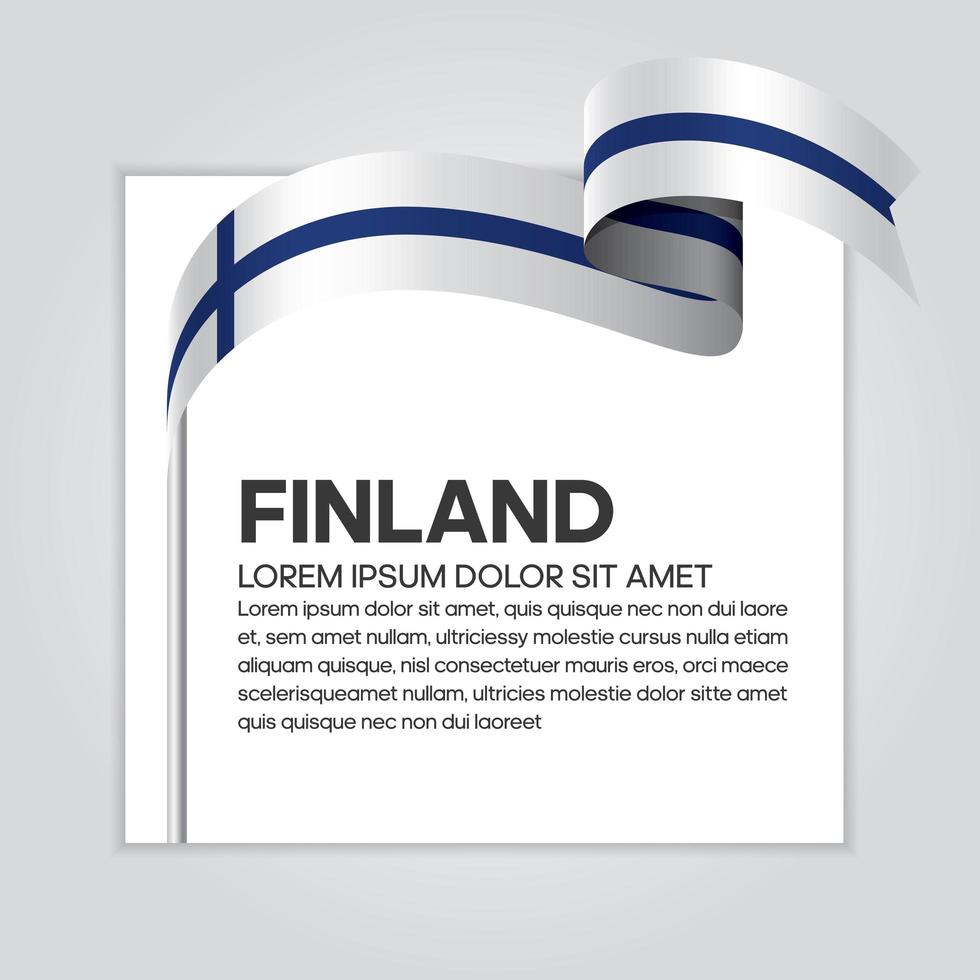 Finland abstract wave flag ribbon vector