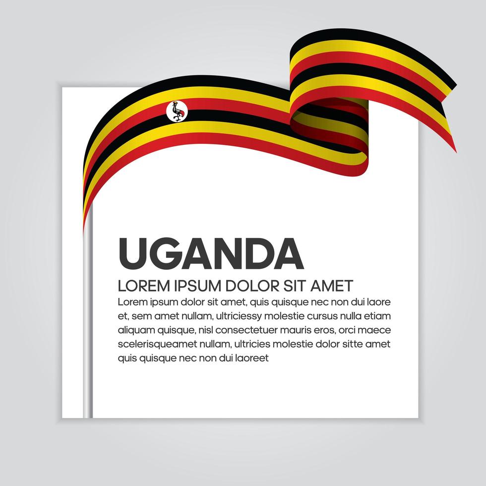 cinta de bandera de onda abstracta de uganda vector