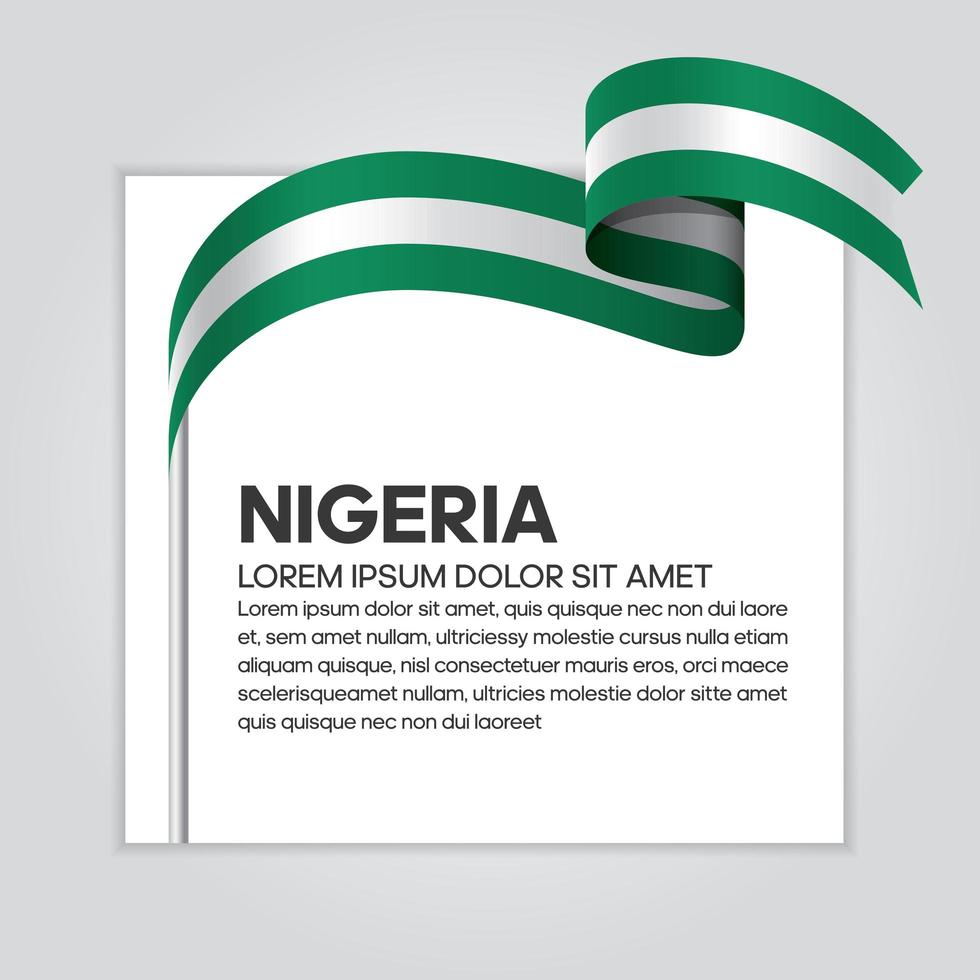Nigeria abstract wave flag ribbon vector