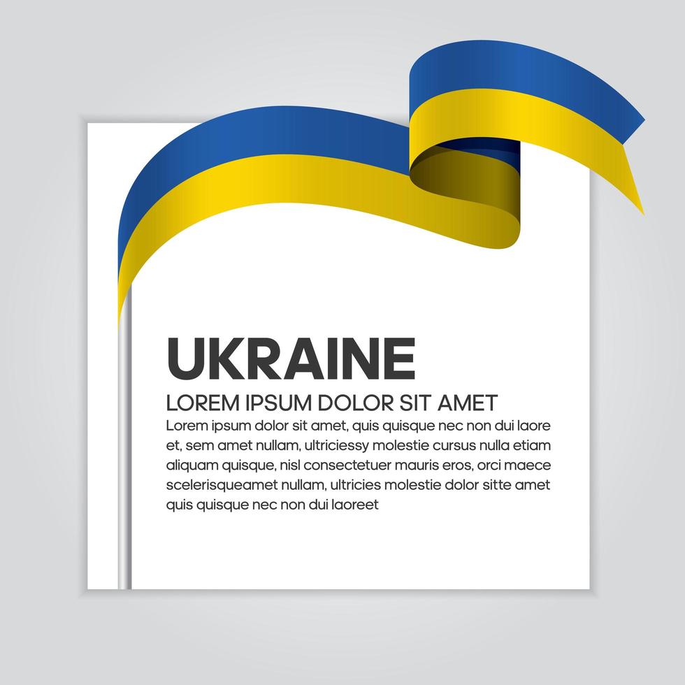 Ukraine abstract wave flag ribbon vector