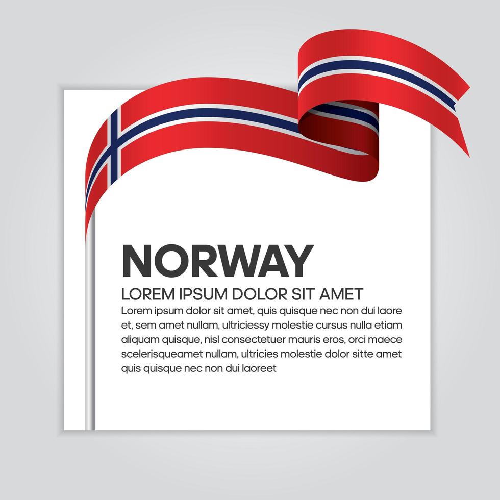 cinta de bandera de onda abstracta de noruega vector