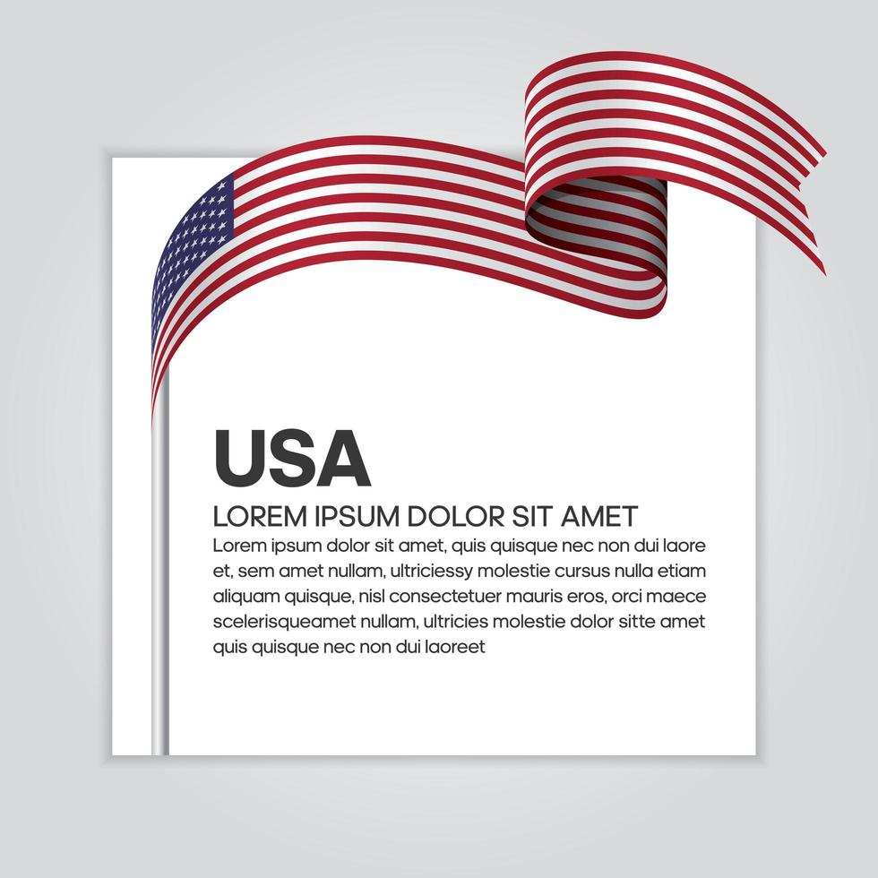 USA abstract wave flag ribbon vector