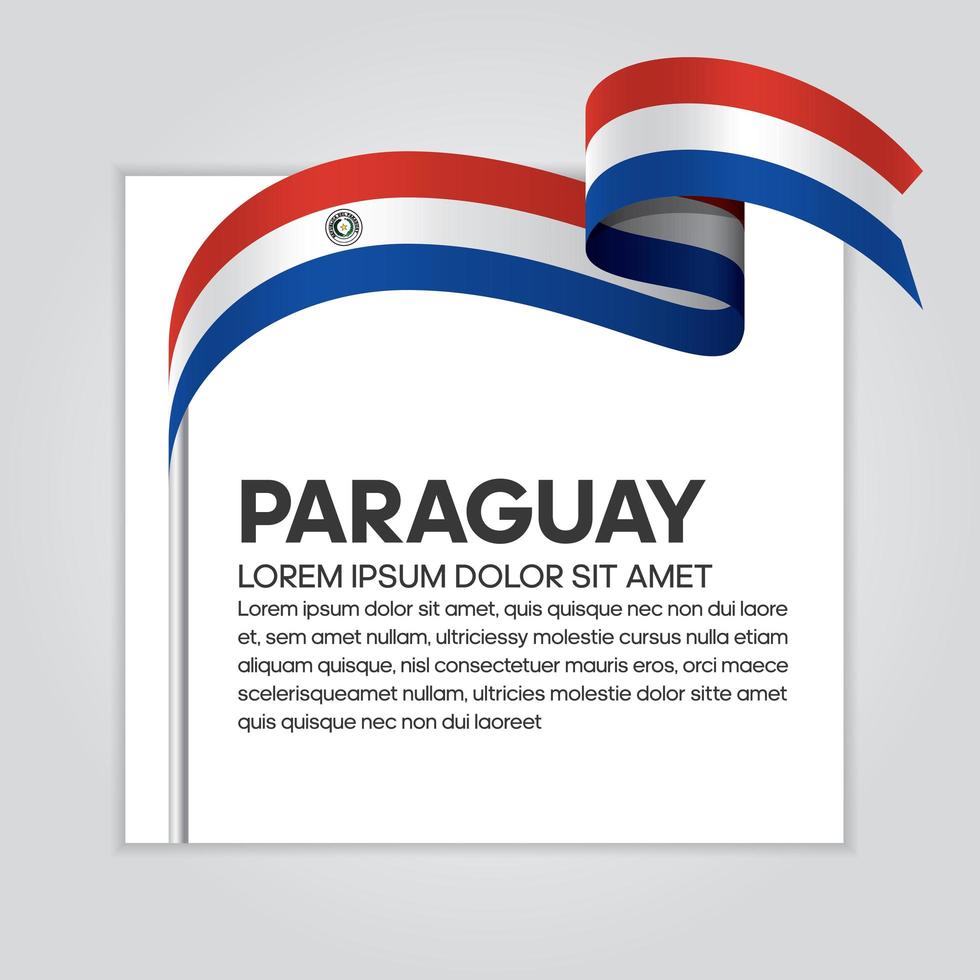 Paraguay abstract wave flag ribbon vector