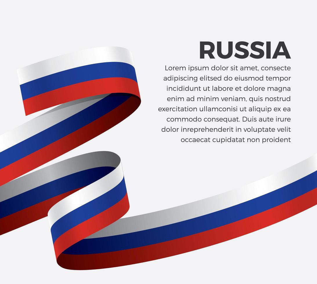 Russia abstract wave flag ribbon vector