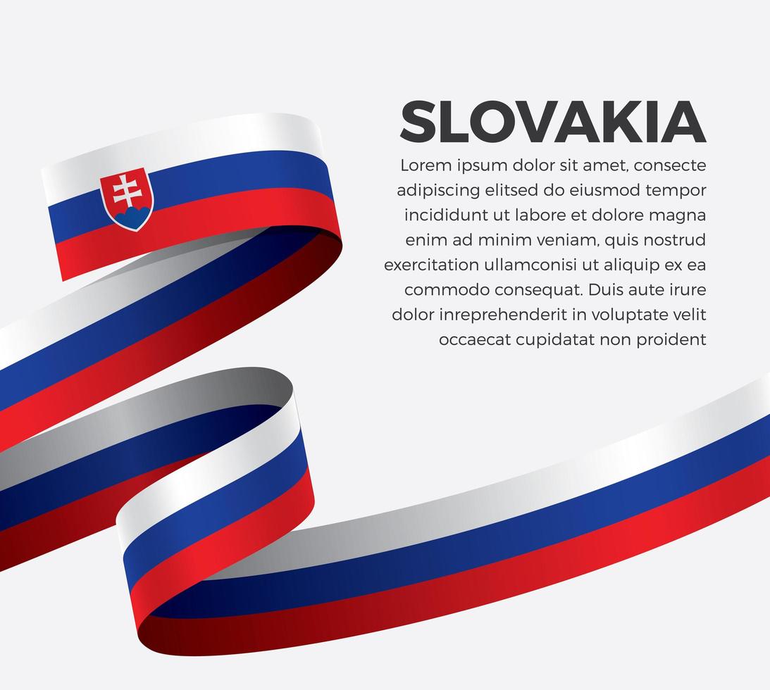 Slovakia abstract wave flag ribbon vector