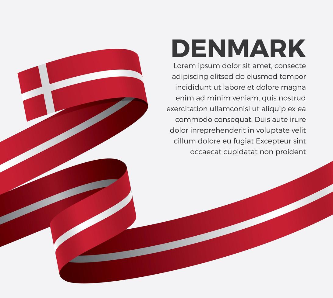 Denmark abstract wave flag ribbon vector