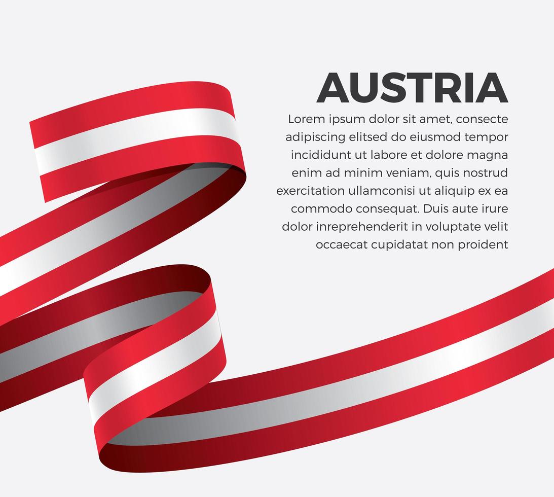 austria bandera de onda abstracta cinta vector