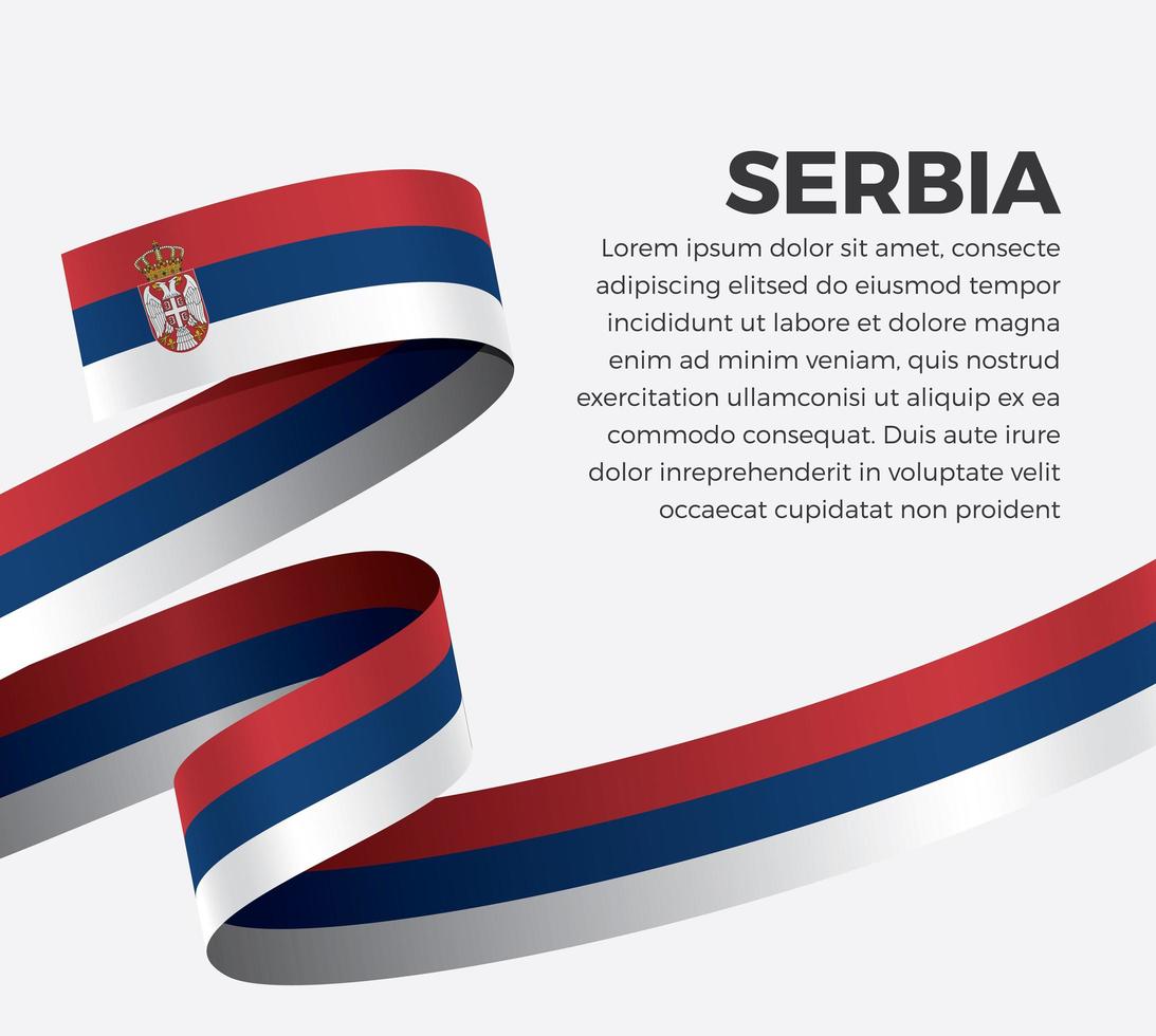 Serbia abstract wave flag ribbon vector