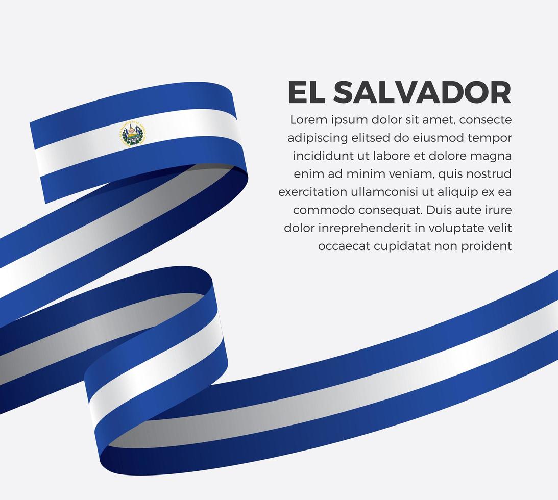 cinta de bandera de onda abstracta de el salvador vector