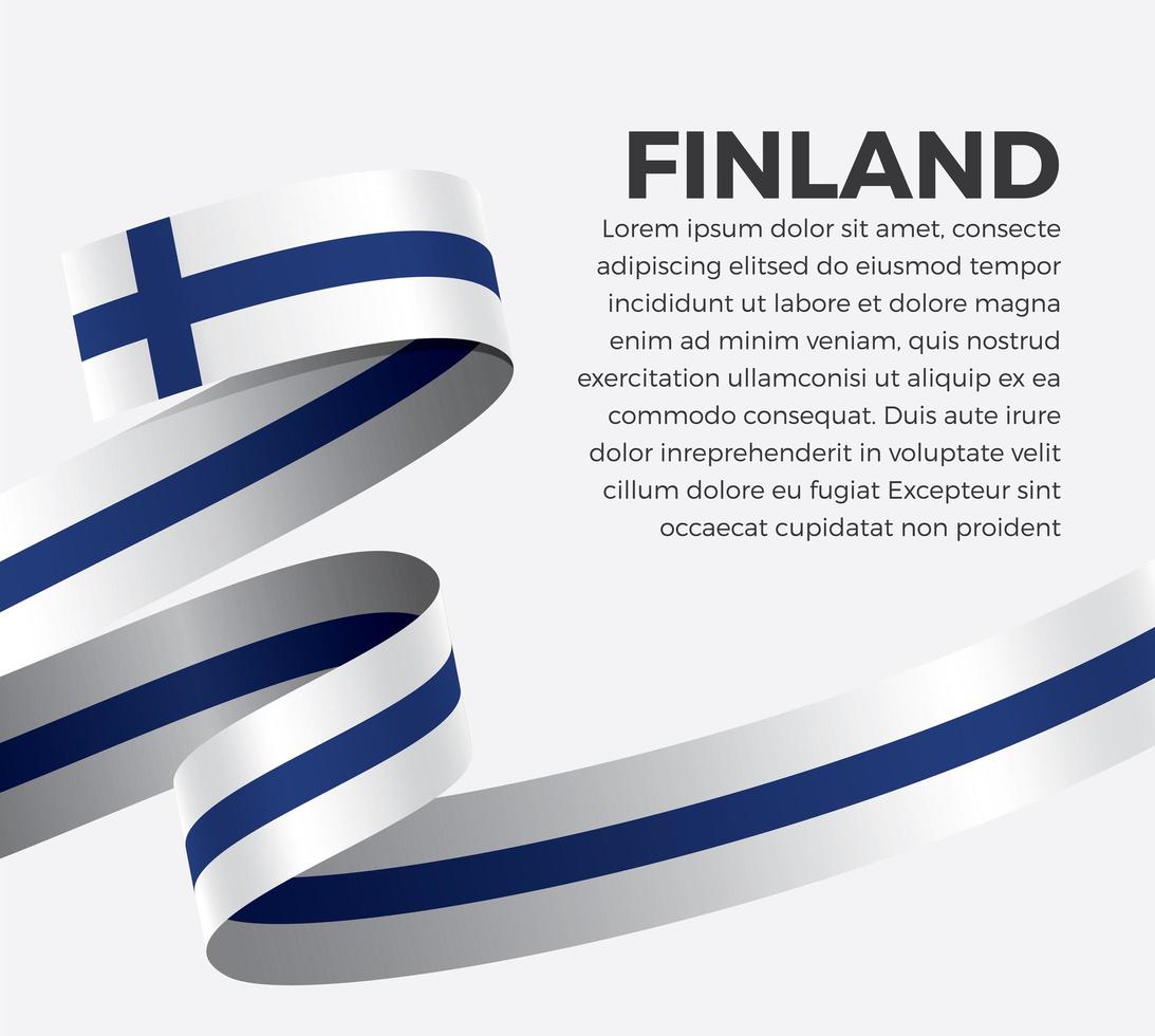 Finland abstract wave flag ribbon vector