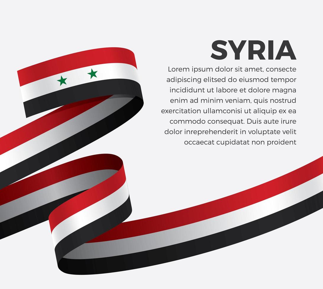 Syria abstract wave flag ribbon vector