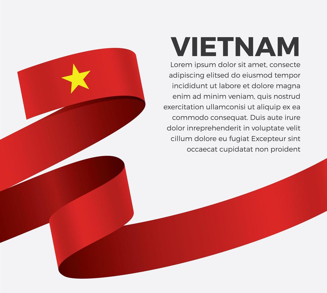 Vietnam abstract wave flag ribbon vector