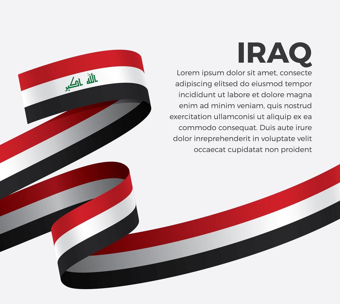 Iraq abstract wave flag ribbon vector