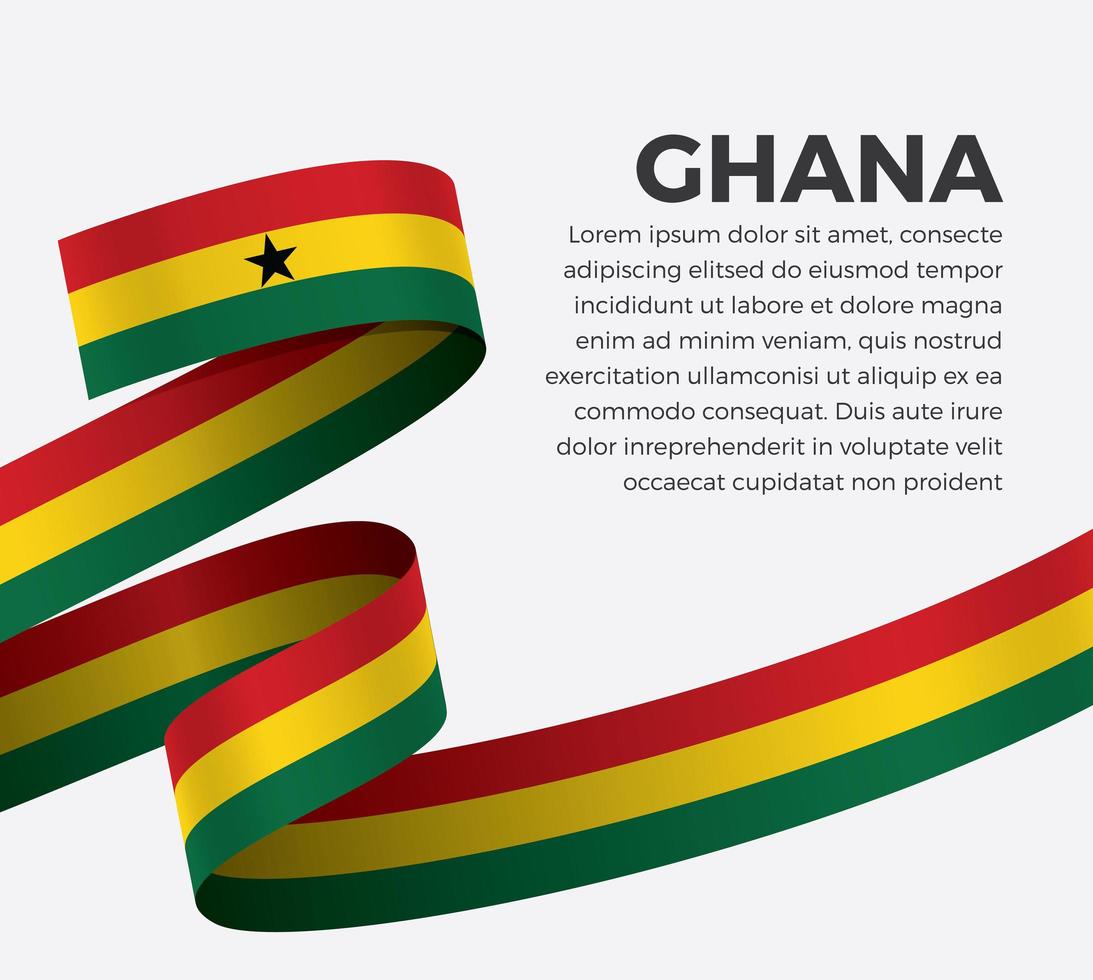 cinta de bandera de onda abstracta de ghana vector