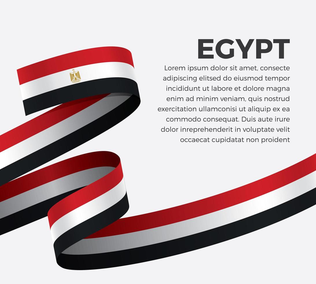 Egypt abstract wave flag ribbon vector